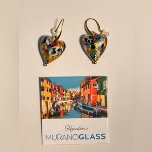 95.  Dyadema Murano Glass Multicolor Earrings